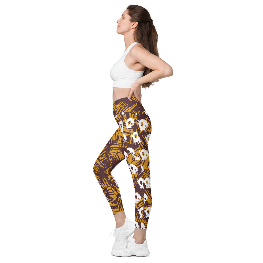 THE WILD PU CROSSOVER LEGGINGS W/ POCKETS