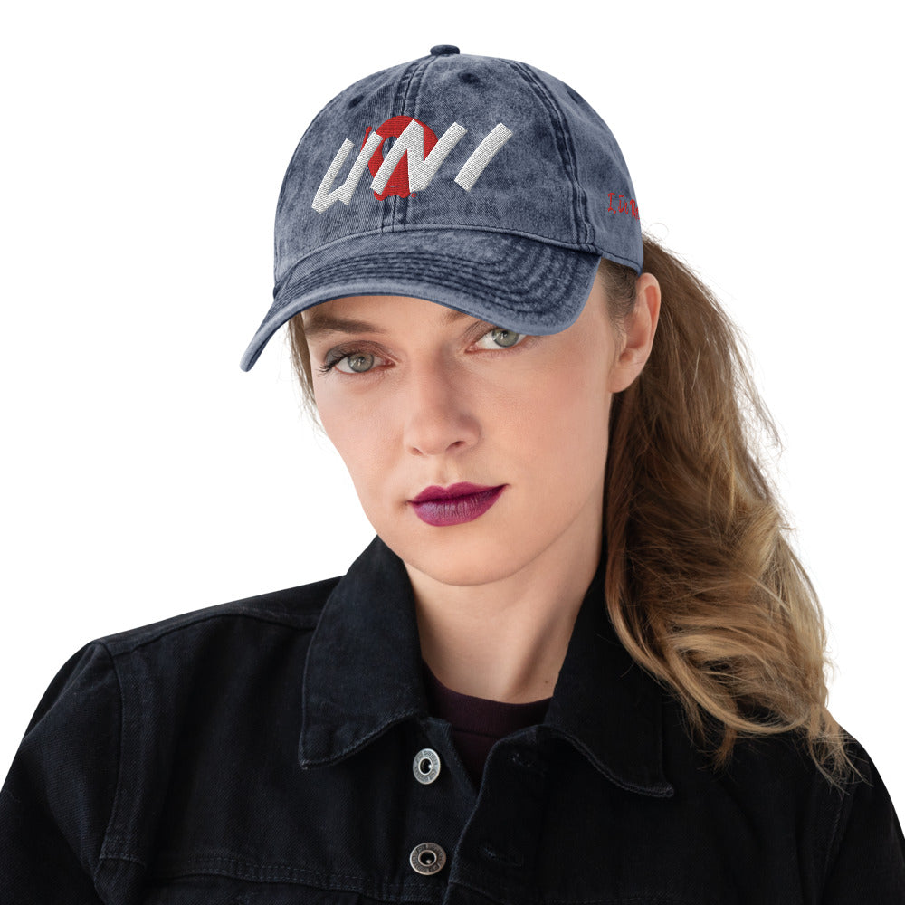 PHAD-UNI RED/WHITE VINTAGE DENIUM CAP